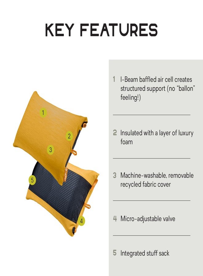 Nemo Equipment Fillo Backpacking & Camping Pillow - Mango/Golden Oak - One Size - Image 2